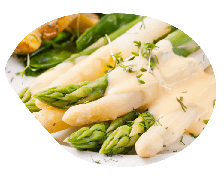 Hollandaise Sauce with Asparagus made with French Butter