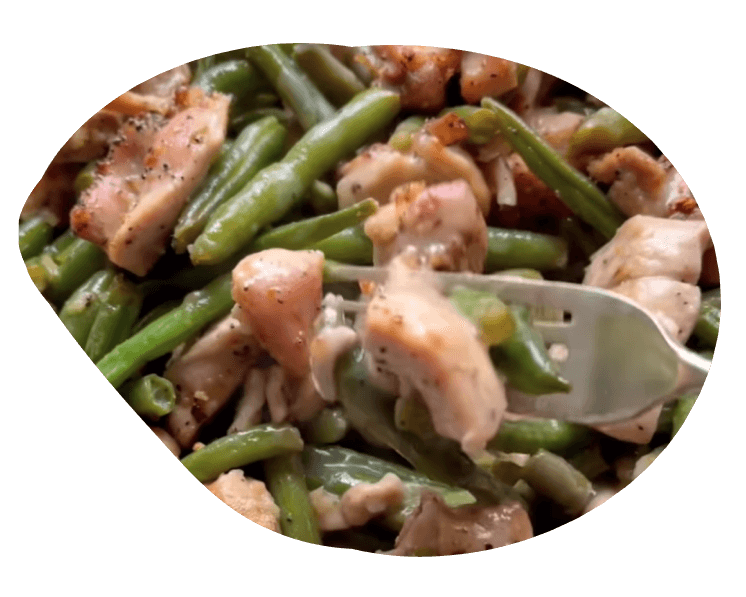 Lemon Pepper Chicken with Green Beans and Velouté Sauce